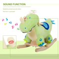 thumbnail image 5 of Dinosaur Rocking Horse Plush Toy with Realistic Sounds Green Ride On Adventure Fun for Kids, 5 of 7