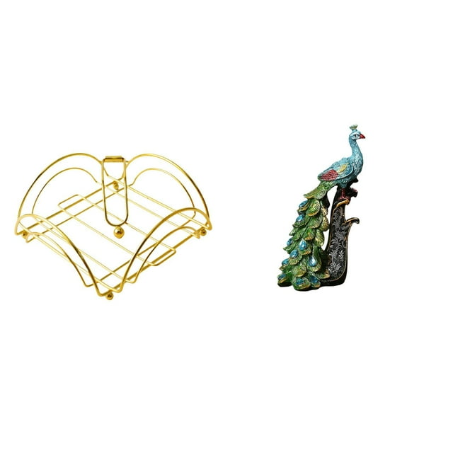 Servilletero,Servilletero Soporte para pañuelos de papel de mesa,Figura de escritorio,Estante de estatua de pavo real para escritorio,decoración del hogar,Figura decorativa creativa para la