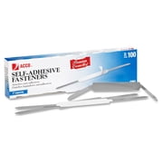 ACCO Premium Self-Adhesive Paper File Fasteners, 2 Capacity, 100 Per Box