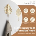 thumbnail image 4 of AEVXKHI 16PCS Rust Proof Leaf Shape Robe Key Holders, Metal Gold Tone Leave Shape Wall Hooks, Strong Load Bearing Leave Shape Single Hooks with Back Hole Design for Bathroom Kitchen, 4 of 9