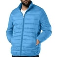 thumbnail image 6 of hlysgo Puffer Jackets for Men no Hood Lightweight Zip up Long Sleeve Quilted Jacket Winter Warm Insulated Coats Comfy Men's Puffy Coat Light Blue L, 6 of 6