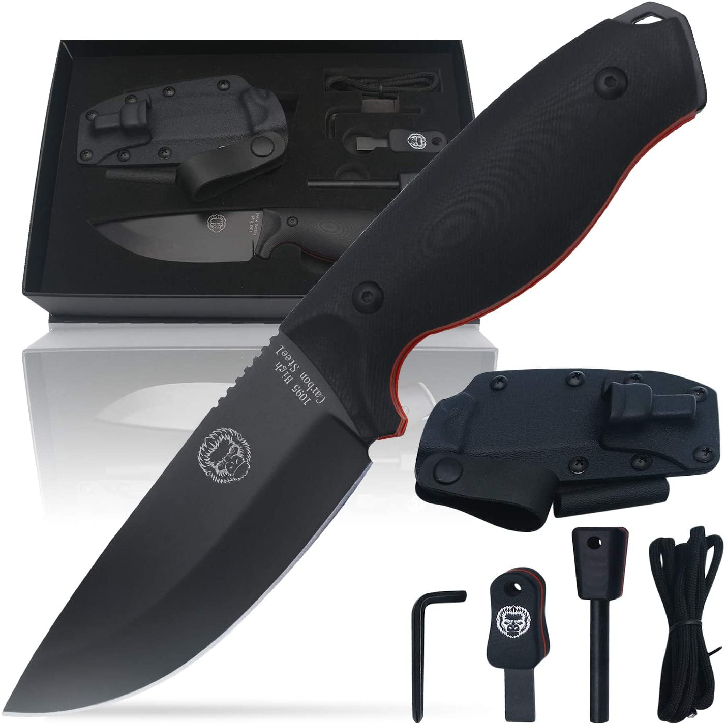 Bushcraft Survival Knife Full Tang Fixed Blade Outdoor Camping Hunting Knife In Sheath Gift For Him 1095 High Carbon Steel Knife Fire Starter Scraper Amp Paracord Survival Knife Gi Bushcraft Survival Knife Full Tang Fixed Blade Outdoor Camping Hunting Knife In Sheath Gift For Him 1095 High Carbon Steel Knife Fire Starter Scraper Amp Paracord Survival Knife Gi