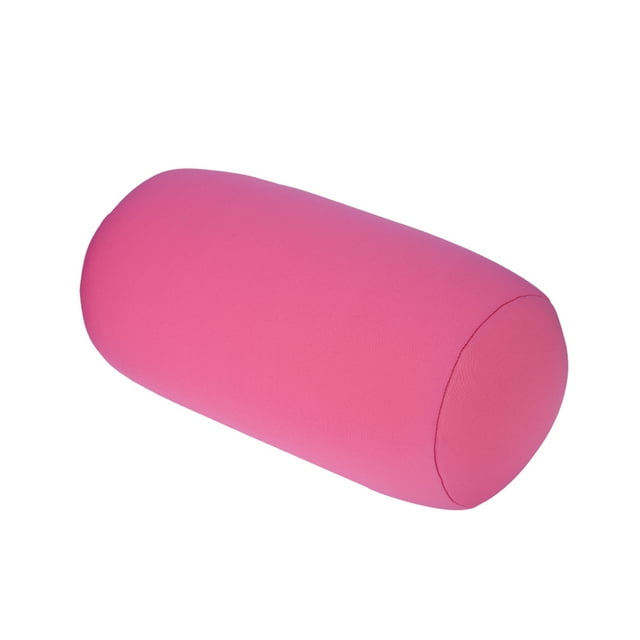 Biuzi Oreiller, 1 Pcs Tissu et Mousse Microbilles Micro Mini Microbilles Coussin Arrière Rouleau Coussin Rouler Voyage Accueil Sommeil Cou Support Confortable Coussin Microbilles(Rose)