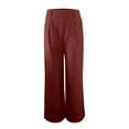 thumbnail image 4 of Womens Sweatpants High Waist Lightweight Pocket Summer Work Casual Wide Leg Sweatpants Women Wine M, 4 of 5
