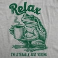 thumbnail image 2 of Mens Funny T Shirts Relax Im Literally Just Vibing Sarcastic Frog Graphic Novelty Tee for Men Graphic Tees, 2 of 9
