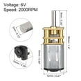 thumbnail image 2 of Uxcell Micro Speed Reduction Gear Motor,DC 6V 2000RPM with Full Metal Gearbox Pack of 2, 2 of 7