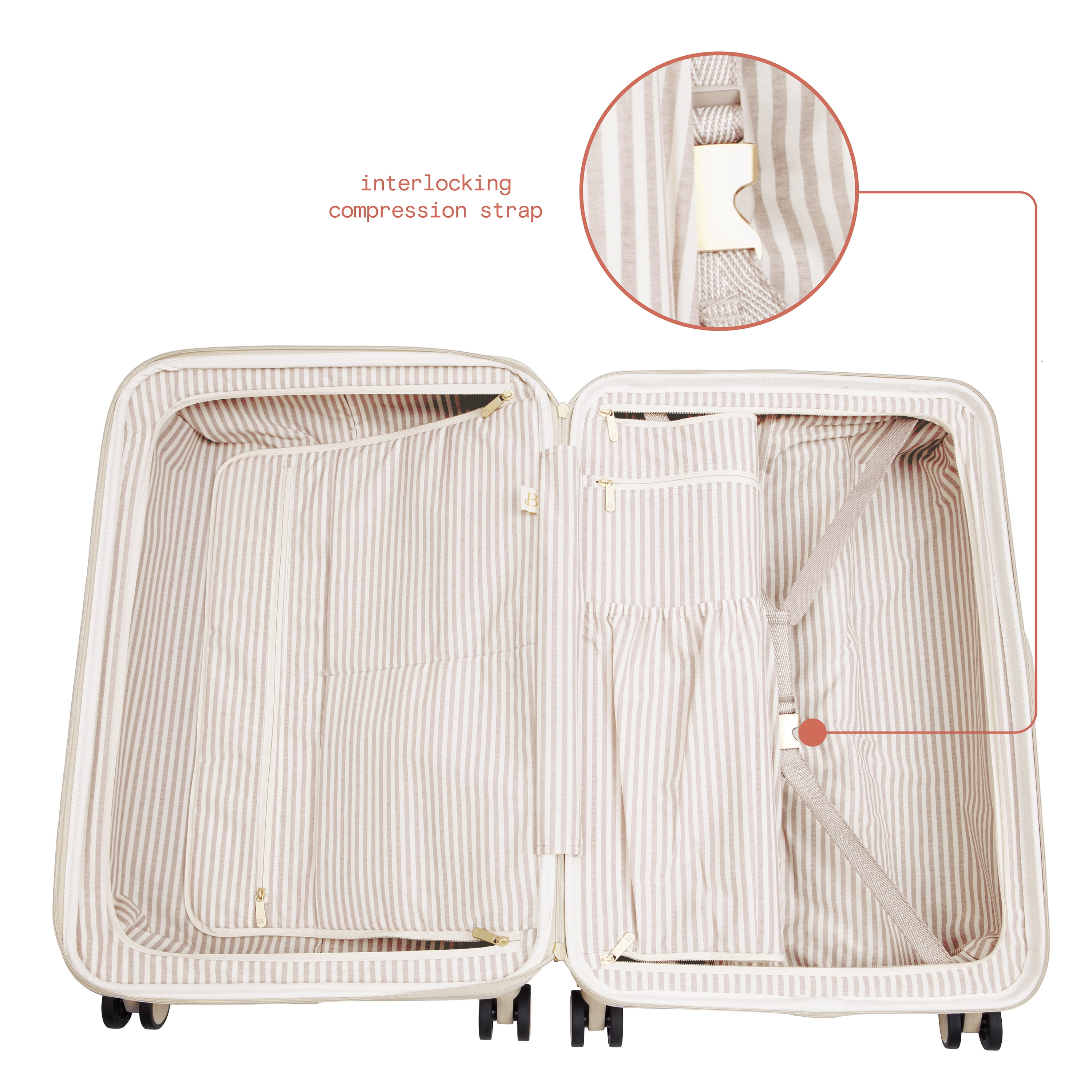 Beautiful 28-inch Checked Expandable Hardside Upright Luggage by Drew Barrymore, Porcini Taupe