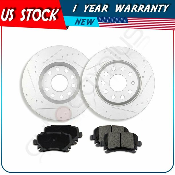 Rear Brake Discs Rotors Ceramic Pads Fits Volkswagen Tiguan 2011 G3000