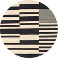 thumbnail image 1 of Ahgly Company Indoor Round Contemporary Charcoal Black Abstract Area Rugs, 7' Round, 1 of 6