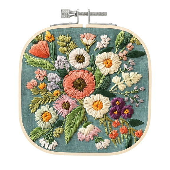 Uxcell 5.1" x 5.1" Square Embroidery Hoops Adjustable Cross Stitch Hoops Ring