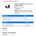 thumbnail image 2 of Oil Filter - Compatible with 2003 - 2010 Dodge Ram 3500 2004 2005 2006 2007 2008 2009, 2 of 2