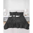 thumbnail image 3 of Black Abstract, Queen Size Down Alternative Comforter, Lightweight Comforter Quilt Bedding Set with Pillow Shams Modern Geometric Minimalist Stripes All Seasons Bed Comforter Duvet Insert 90"x96", 3 of 7
