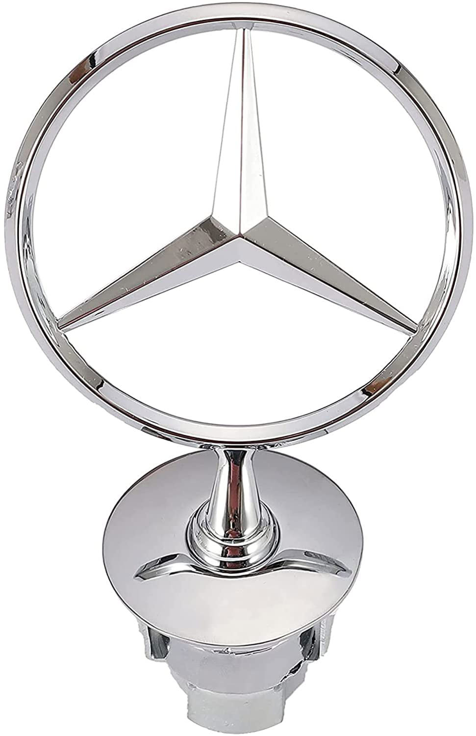 Zinc Alloy Frond Hood Ornament Chrome Badge 3D Logo for Benz Hood Star Emblem Genuine Original for Mercedes Benz 