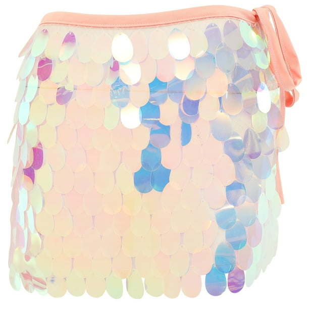 KAKOWELY Pañuelo de cintura con lentejuelas y purpurina para danza del vientre, para mujer y niña, para actuaciones escénicas