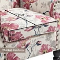 thumbnail image 4 of DREAMSIDEA Accent Chairs Upholstered Pattern Morden Armchair Comfy Linen Fabric Single Sofa for Living Room, Pattern White, 4 of 6