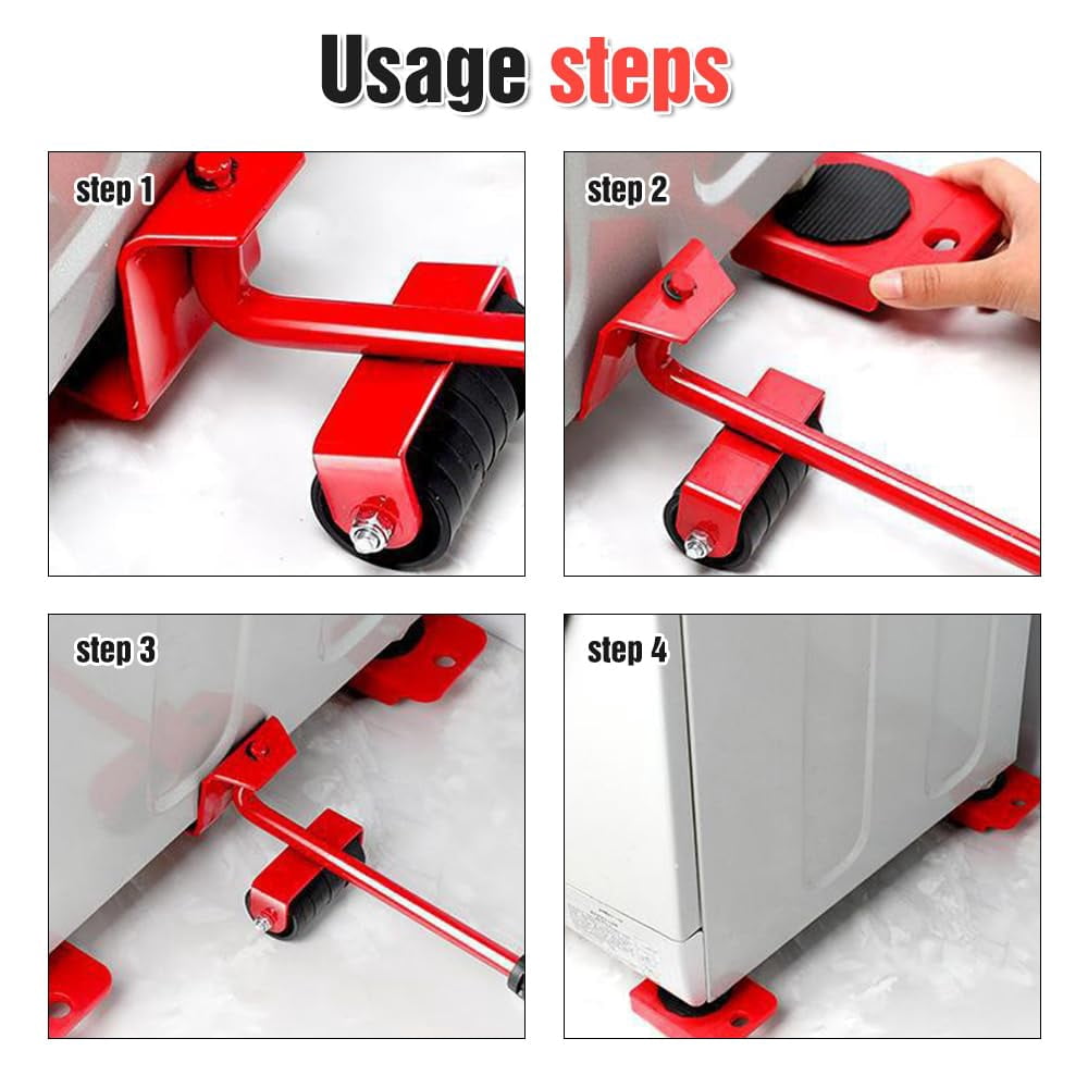 Furniture Lifter Tool, Furniture Lift Tool Set, Furniture Lifter Tool Transport Shifter, Heavy Duty Appliance Rollers Moving Men Furniture for Tile Floors Hardwood Floors