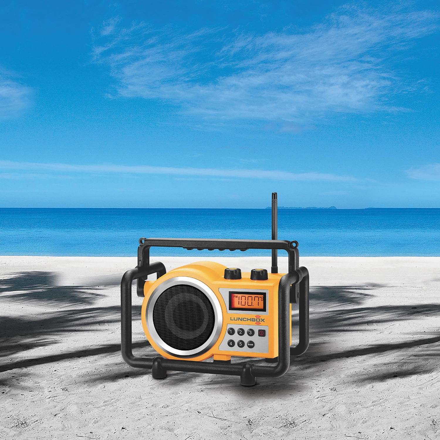 Sangean LUNCHBOX Portable FM/AM Ultra-Rugged Utility Worksite Digital Radio (Yellow), LB-100PT