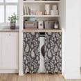 thumbnail image 6 of Grey Paisley Kitchen Curtain for Berdoom Living Room Cafe 54 Inch Length, Ethnic Vintage Floral Botanical Abstract Tiers Curtains Light Filtering Drapes Rod Pocket Window Treatment 2 Panels 52"Wx54"L, 6 of 8