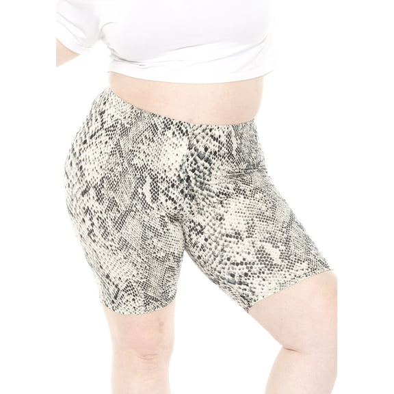 Stretch Is Comfort Women's Polyester Plus Size Biker Shorts Snake 5X