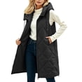 thumbnail image 6 of VBVC Women's Long Quilted Vest with Pockets , Side Zip Hem Sleeveless Puffer Jacket For Women, S-3XL, 6 of 10