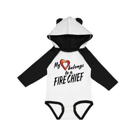 

Inktastic My Heart Belongs to a Fire Chief with Red Heart Gift Baby Boy or Baby Girl Long Sleeve Bodysuit