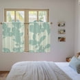 thumbnail image 3 of Green Floral Silhouette Kitchen Curtains 45 Inch Length, Spring Farmhouse Vintage Flowers Tiers Curtains for Bathroom Bedroom Cafe, Light Filtering Small Window Treatment Drapes 2 Panels 42"Wx45"L, 3 of 8