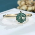 thumbnail image 2 of Hexagon-Cut Natural Moss Agate Solitaire Engagement Ring in 925 Sterling Silver for Women – Elegant, Unique, and Nature-Inspired Jewelry, 2 of 6