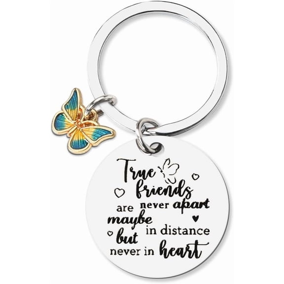 Best Friends Christmas Birthday Gifts for Women Bestie True Friends are Never Apart Keychain for Sister Friendship Gift for Girls Bestie Long Distance Relationship Gifts for Friend Going Away Gifts