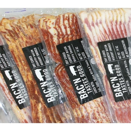 BAC'N Dry Cured Bacon Sampler, 4 Ct, 56 Oz