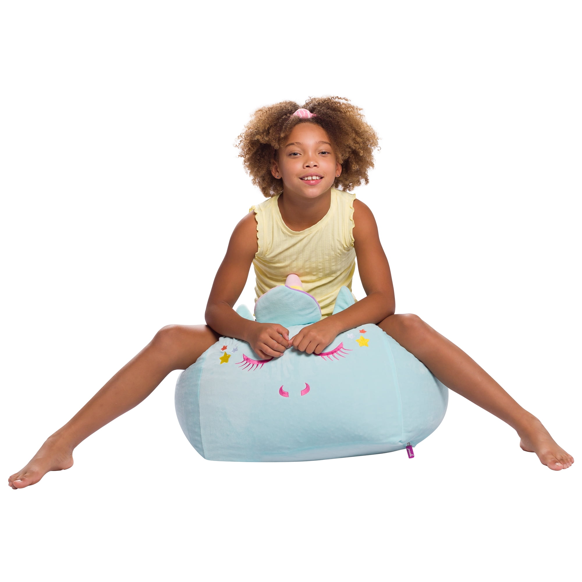 Posh Creations Bean Bag Chair Stuffable Cover, Soft Cover, Kids, 1.5 ft, Blue