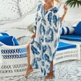 thumbnail image 6 of CIENVNSTG Womens Plus Size Swimsuit Cover Up Floral Print Lightweight Kaftan Dress with Kimono Sleeves for Beach Pool and Summer Loungewear Sky Blue One Size, 6 of 7