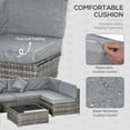 thumbnail image 4 of Outdoor Sectional Sofa Set, Grey PE Rattan & Steel Frame, with Coffee Table & Washable Cushions, 4 of 7
