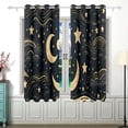 thumbnail image 2 of Moon in Black Curtains Black Out 63 Inch Length Curtains for Sliding Glass Doors Bedroom Living Room 2 Panels Set, 2 of 5