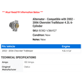 thumbnail image 2 of Alternator - Compatible with 2002 - 2006 Chevy Trailblazer 4.2L 6-Cylinder 2003 2004 2005, 2 of 2