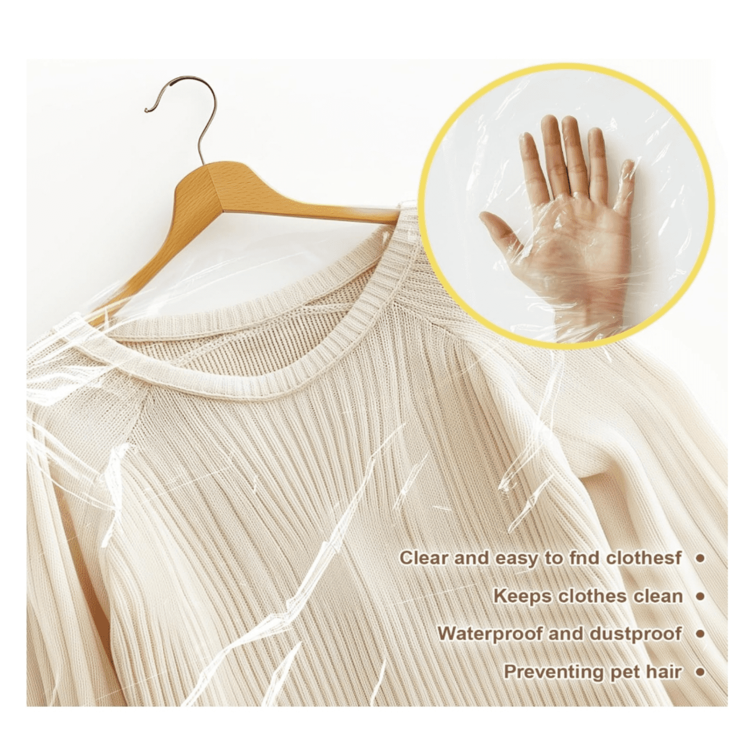 Clear Clothes Covers Plastic Garment Bags Dry Cleaner Bags Plastic Clear Dry Cleaning Bags for Hanging Clothes Storage