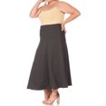 thumbnail image 2 of Women's Plus Size Solid Flare A Line Long Skirt Comfortable Casual Maxi Style, 2 of 6