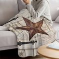 thumbnail image 3 of Texas Star Vintage Blanket Soft Cozy Warm Throw Blanket for Couch, Plush Fuzzy Flannel Fleece Blankets for Sofa, Retro Brown Berry Wooden Bed Blankets Lightweight Gifts for Women, 30"x40", 3 of 9