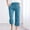 Blue, variant on POROPL Black Capri Pants for Women Cotton Linen Pants Women Drawstring Loose Pants Straight Wide Leg