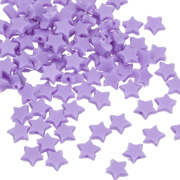 Cuentas de estrella de acrílico Uxcell, 400 Pcs cuentas de pulsera de amistad en forma de estrella, púrpura