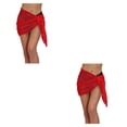 thumbnail image 2 of Qarigey Vestidos de playa Gancho de ganchillo sólido Cubierta de de encaje Tipo de abrigo Cómodo de usar Buena elasticidad corta con Rojo L 2piezas, 2 of 6