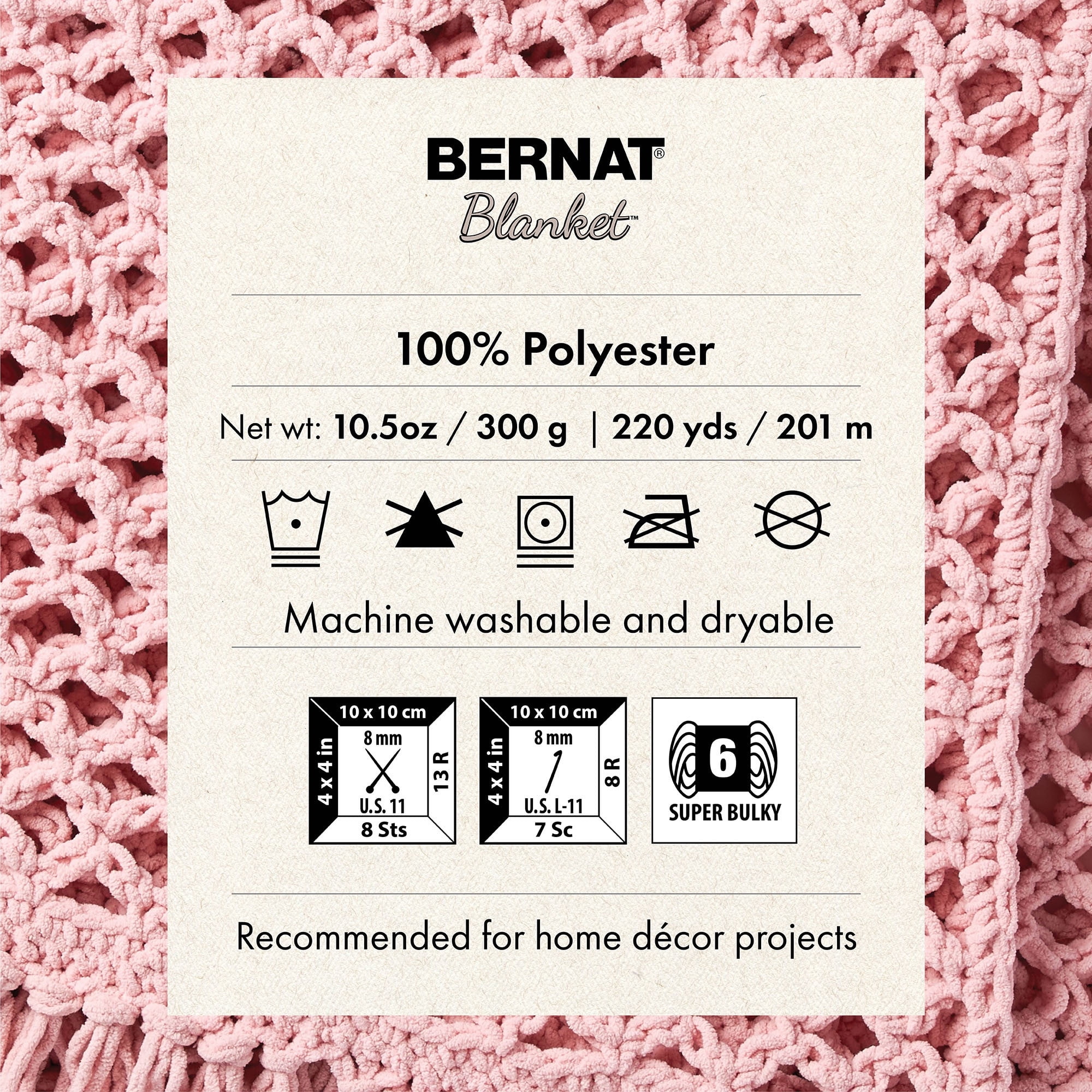 Bernat® Blanket™ #6 Super Bulky Polyester Yarn, Purple Sunset 10.5oz/300g, 220 Yards, Polyester #6 Super Bulky Yarn