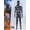 Black, variant on HTQWLP 2PCS Halloween Superhero Costumes, Pop Style Role Playing Fancy Dress Costumes, Spooky Halloween Stage Performance Cosplay Outfit-Jumpsuit, Boys Birthday Party Dress up Costumes, Black/160