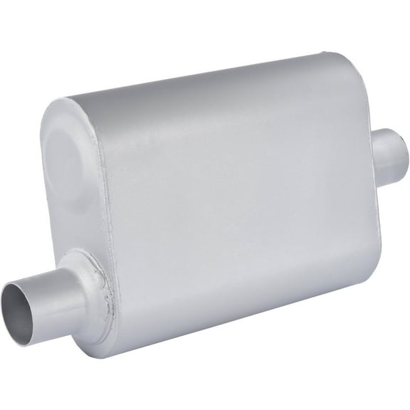 JEGS 30210 Chambered Deep-Tone Muffler 2.250 in. Offset Inlet / Center Outlet Mu