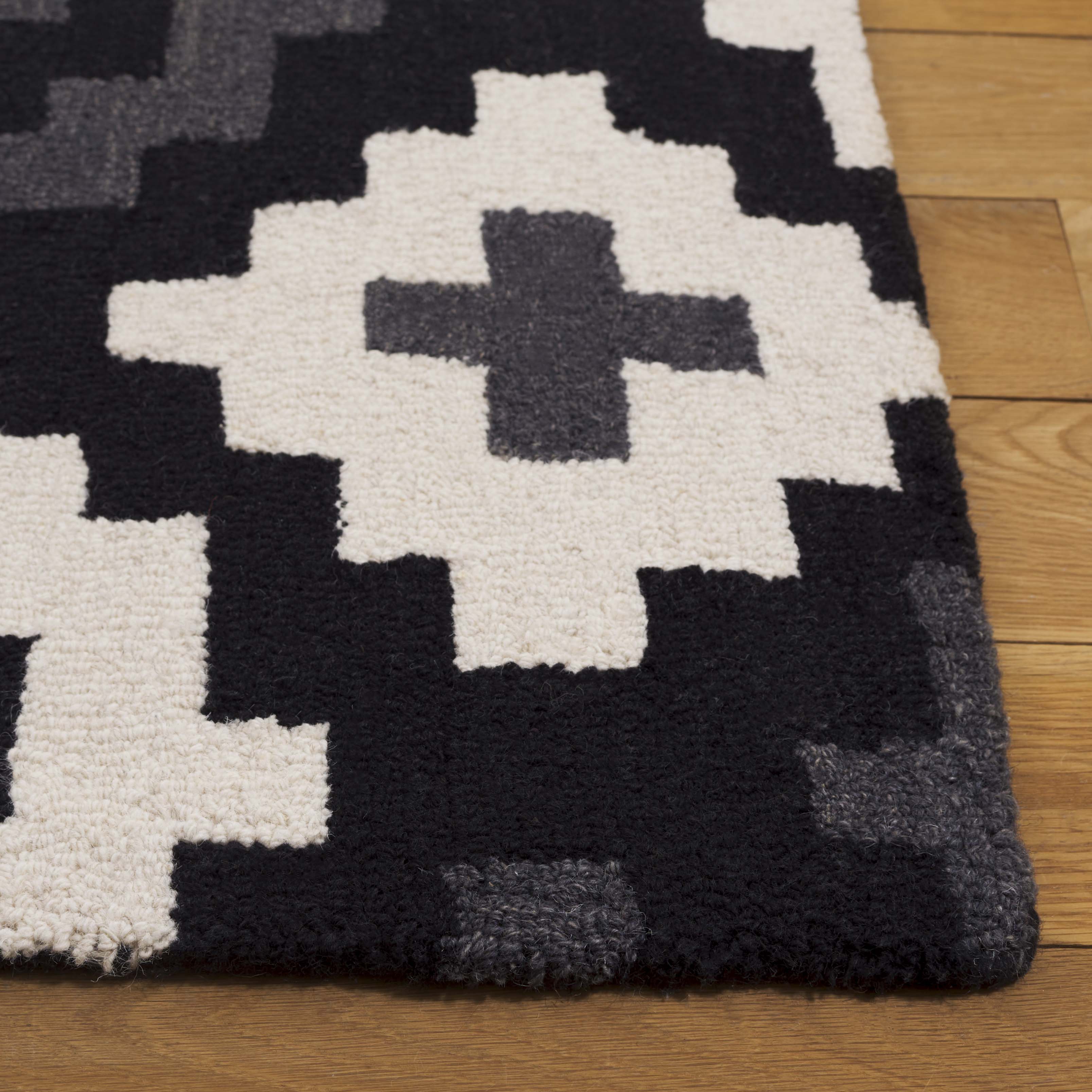 SAFAVIEH Metro Amable Geometric Area Rug, Black/Ivory, 8' x 10'