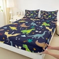 thumbnail image 3 of Homewish Kids Teens Cute Jungle Dino Twin Sheet Sets 3pcs,Cartoon Wildlife Twin Fitted Sheet Microfiber,Woodland Animal Dinosaur Breathable Flat Sheet,Luxury Bedroom Decor, 3 of 7