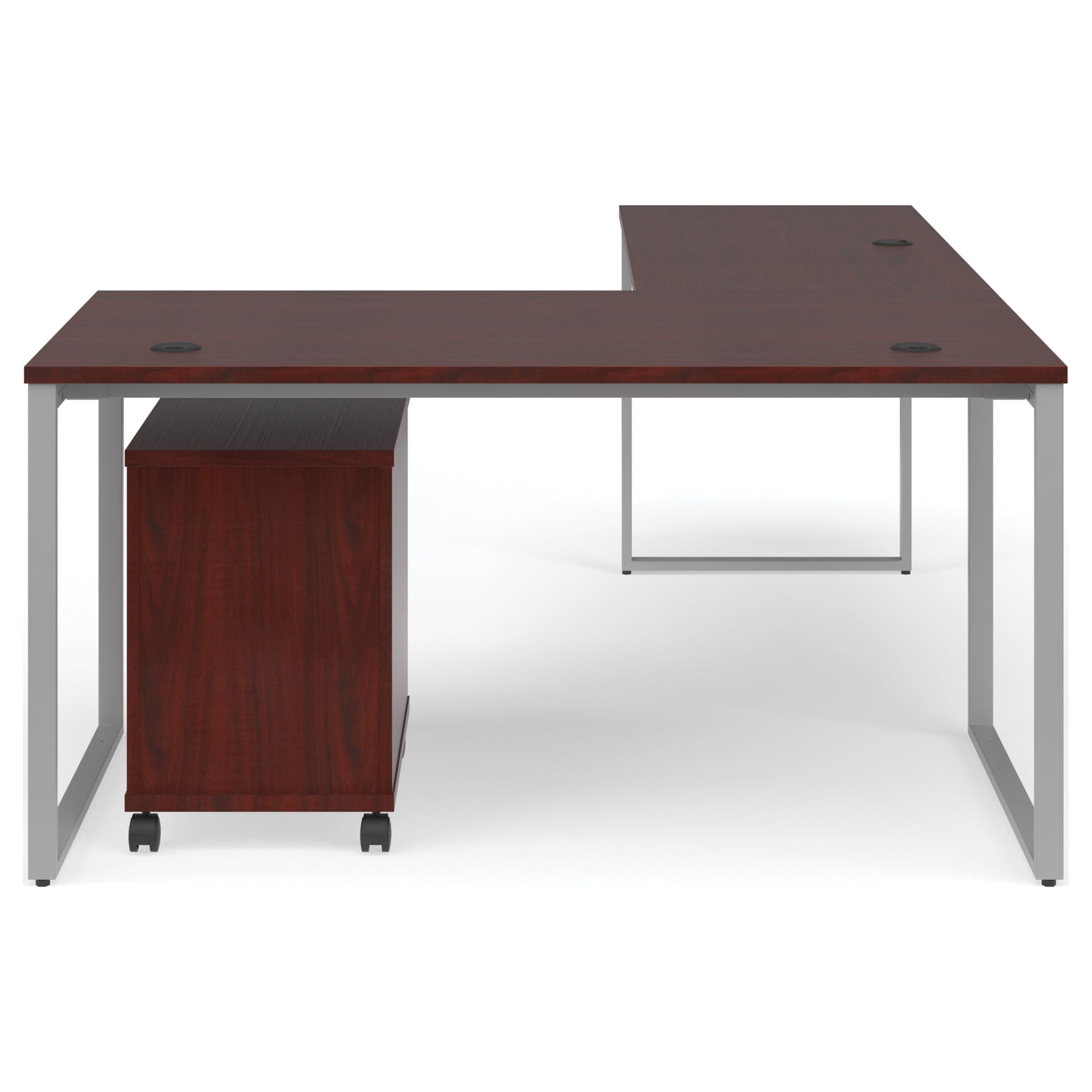 OFM Fulcrum Series Office Furniture Set, 60" Desk with Return, Filing Cabinet, in Cherry