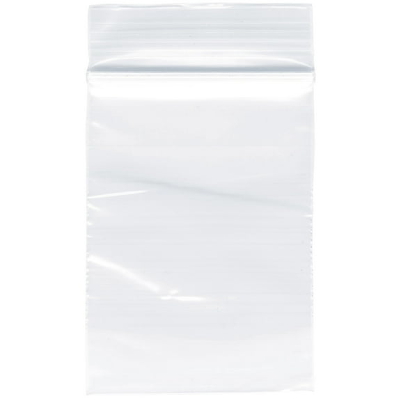 Plymor 2" x 3" (Pack of 500), 2 Mil Zipper Reclosable Plastic Bags