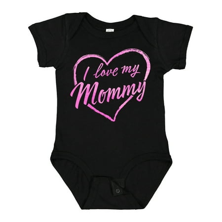 

Inktastic I Love My Mommy in Pink Chalk Heart Gift Baby Boy or Baby Girl Bodysuit