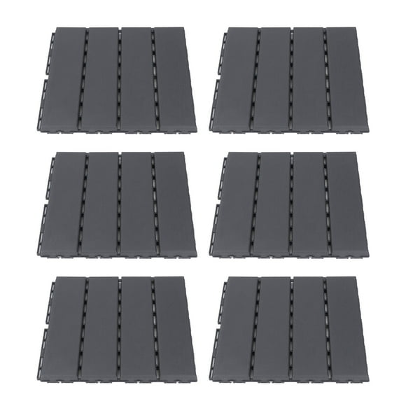 Waterproof Flooring Tile, Interlocking Deck Tiles Stable and Non Slip 36PCS 12x12in Dark Gray for Entrance Terrace Balcony