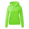 thumbnail image 3 of Women's Neon Green Hoodie Casual Long Sleeve Pullover with Front Pocket, Comfortable and Stylish Sweatshirt, 3 of 4